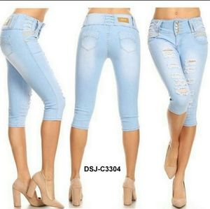 C3304 Colombian Design Push Up Levanta Cola Capri.